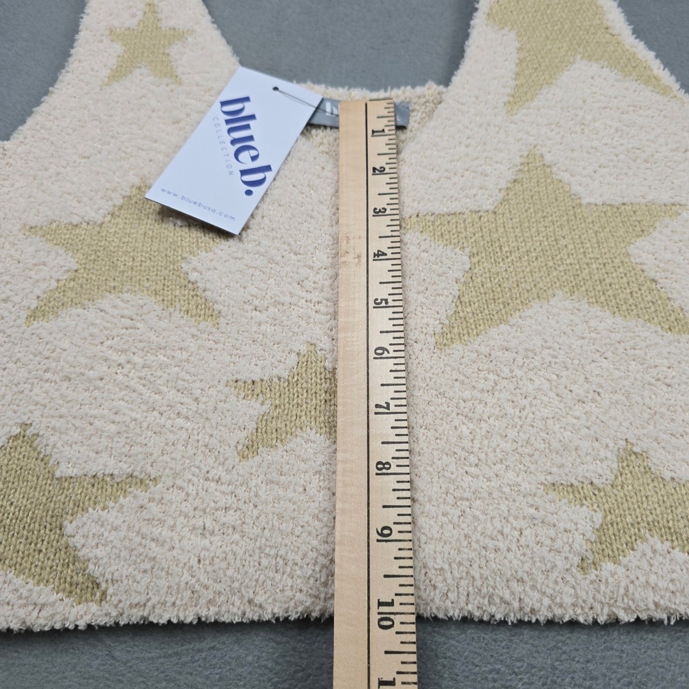 Blue B. Womens Star Print Fuzzy Knit 2 Piece Lounge Set Tan Cream Large 13000SET - Picture 5 of 11
